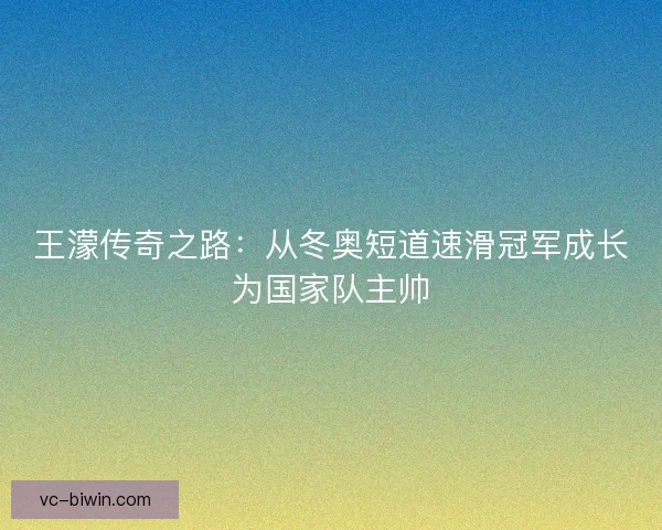 王濛传奇之路：从冬奥短道速滑冠军成长为国家队主帅